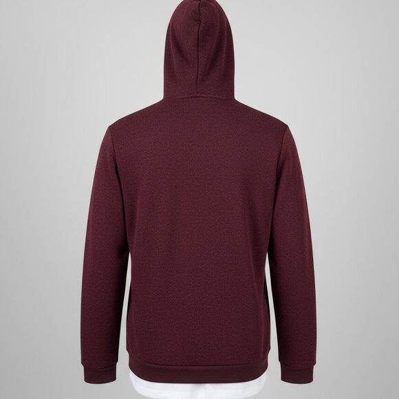 Marvel Deadpool Drawstring Hoodie Burgundy Zip Up Logo Sweater Men's Size L - Picture 2 of 5